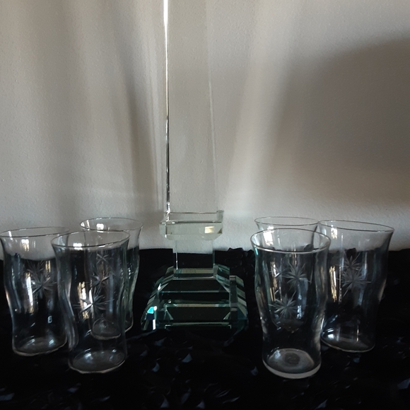Crystal Dining Vintage Six Etched Crystal Cut Juice Glasses Poshmark